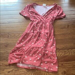 No Boundaries Pink Floral Dress